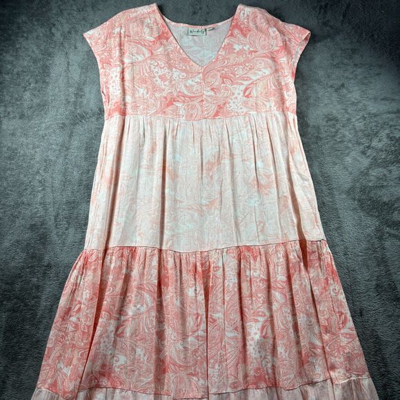 Wonderly Maxi Dress Peasant Tiered Lagenlook Boho Cottagecore Medium Petite G215 - Picture 4 of 10